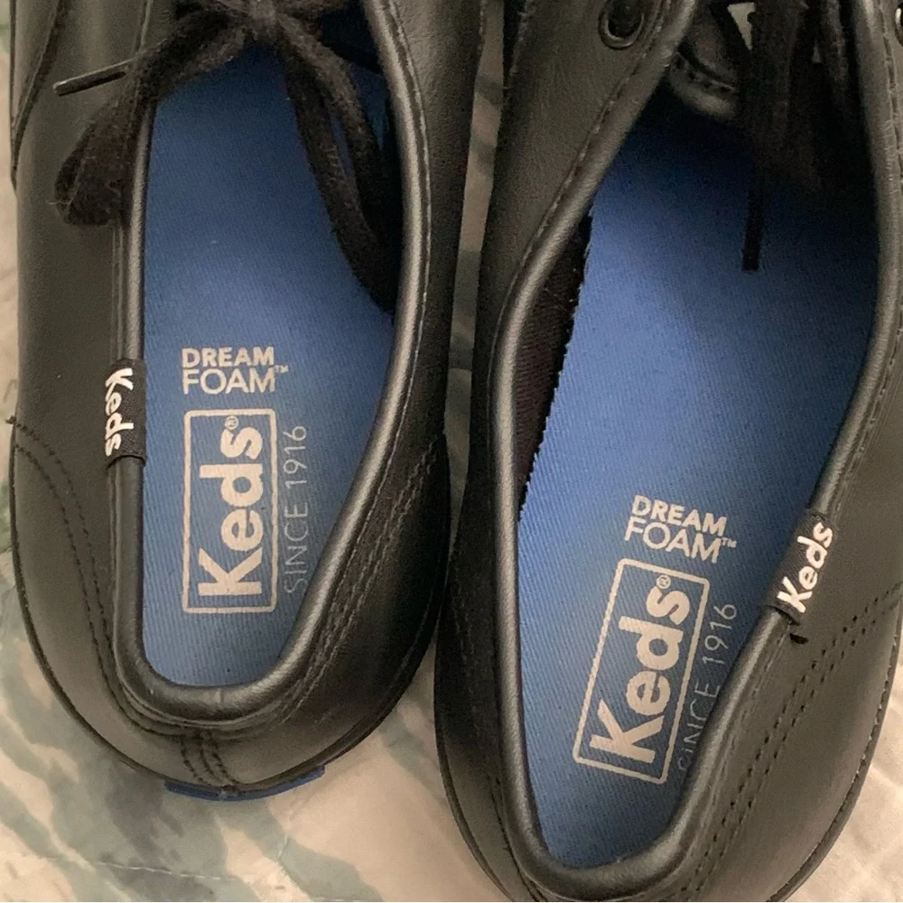 Keds black leather